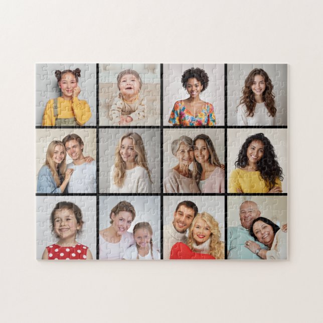 Create Your Own 12 Photo Collage Jigsaw Puzzle (Horizontal)