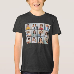 Create Your Own 12 Photo Collage Kid's Unisex Tri-Blend Shirt