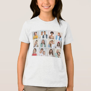 Create Your Own 12 Photo Collage Kid's Unisex Tri-Blend Shirt