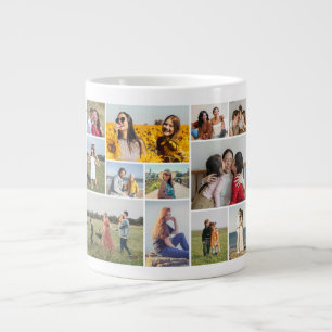 Create Your Own 12 Photo Collage Large Coffee Mug