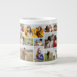 Create Your Own 12 Photo Collage Large Coffee Mug