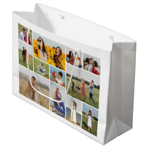 Create Your Own 12 Photo Collage Large Gift Bag