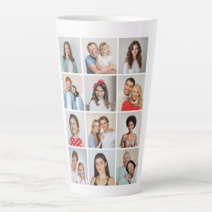 Create Your Own 12 Photo Collage Latte Mug
