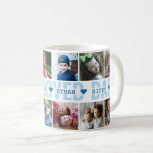 Create Your Own 12 Photo Collage Most Loved Dad Coffee Mug