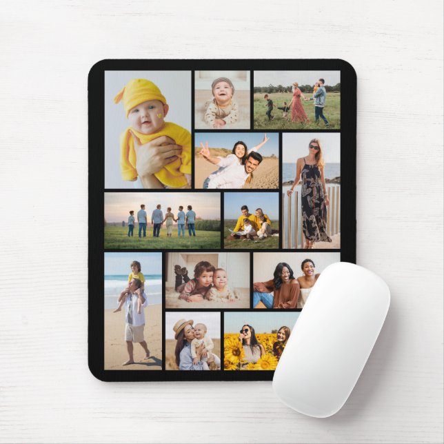 Create Your Own 12 Photo Collage Mouse Mat (With Mouse)
