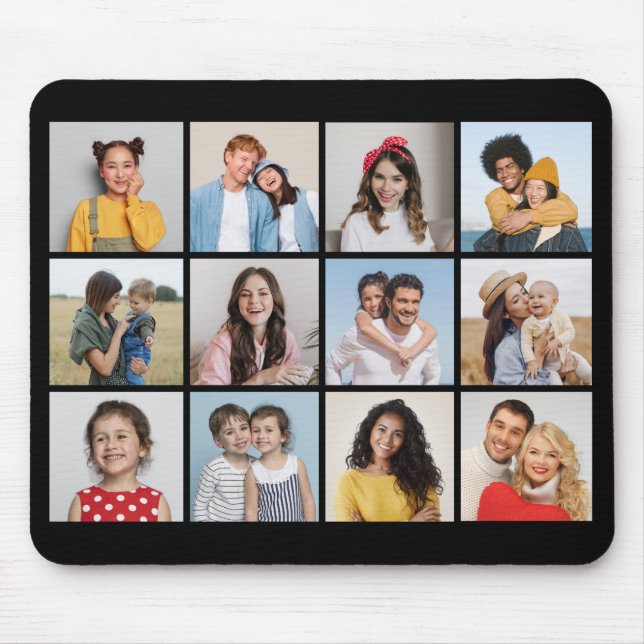 Create Your Own 12 Photo Collage Mouse Mat (Front)