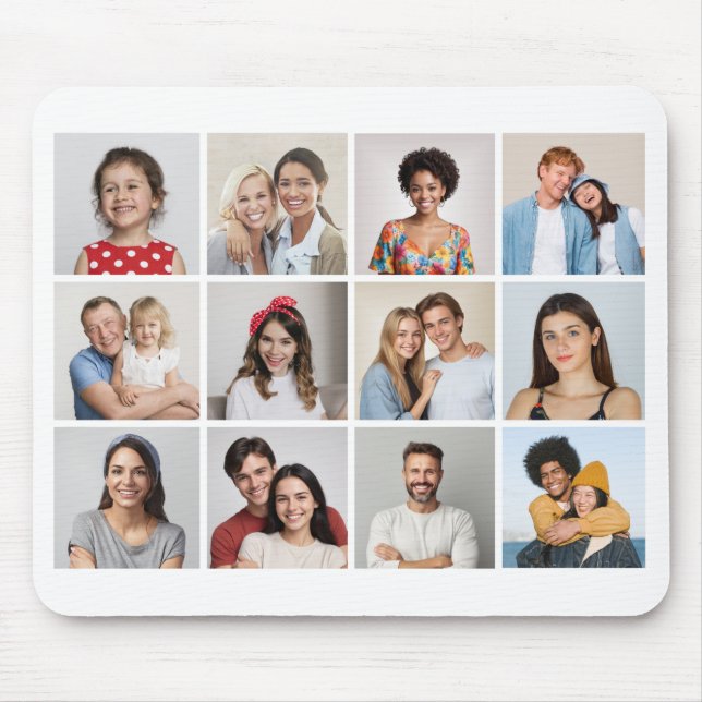 Create Your Own 12 Photo Collage Mouse Mat (Front)