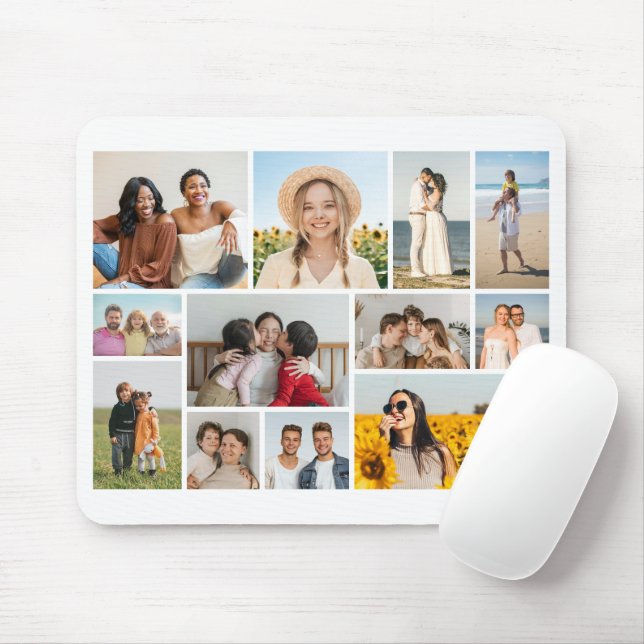 Create Your Own 12 Photo Collage  Mouse Mat (With Mouse)