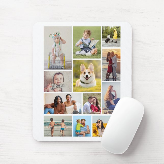 Create Your Own 12 Photo Collage Mouse Mat (With Mouse)