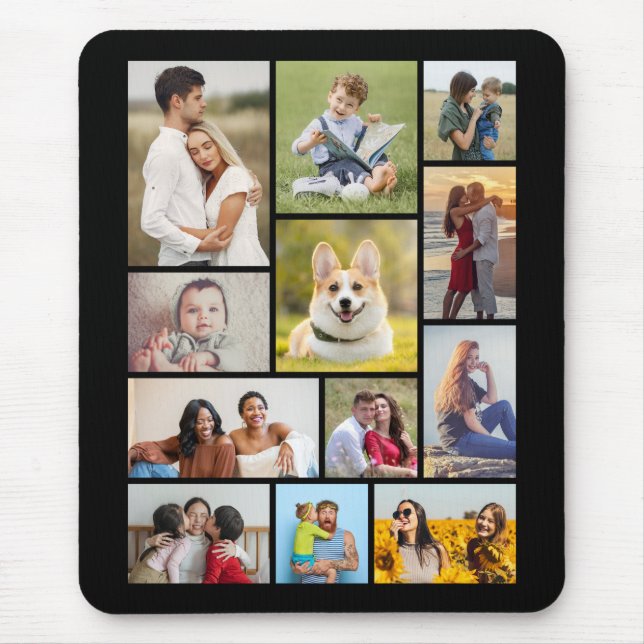 Create Your Own 12 Photo Collage Mouse Mat (Front)