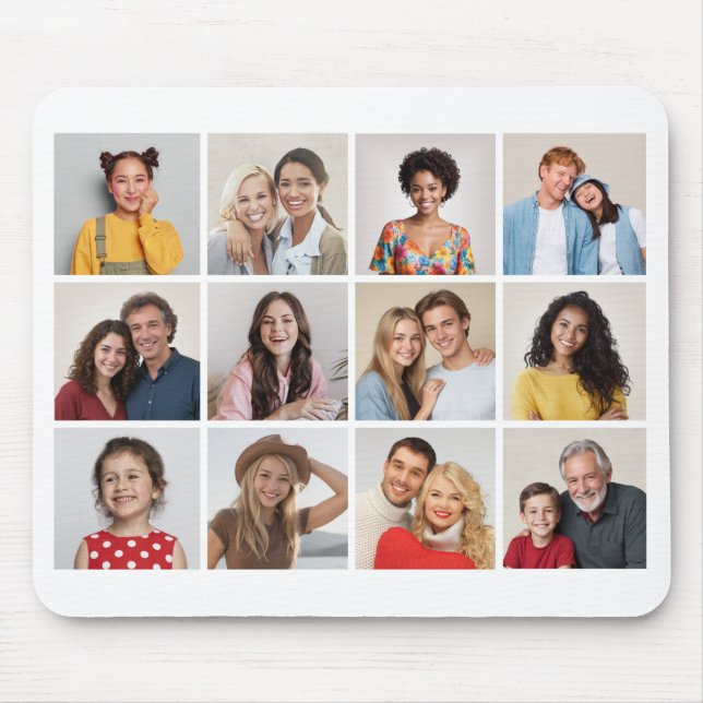 Create Your Own 12 Photo Collage Mouse Mat (Front)