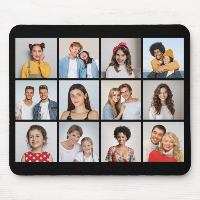 Create Your Own 12 Photo Collage Mouse Mat (Front)