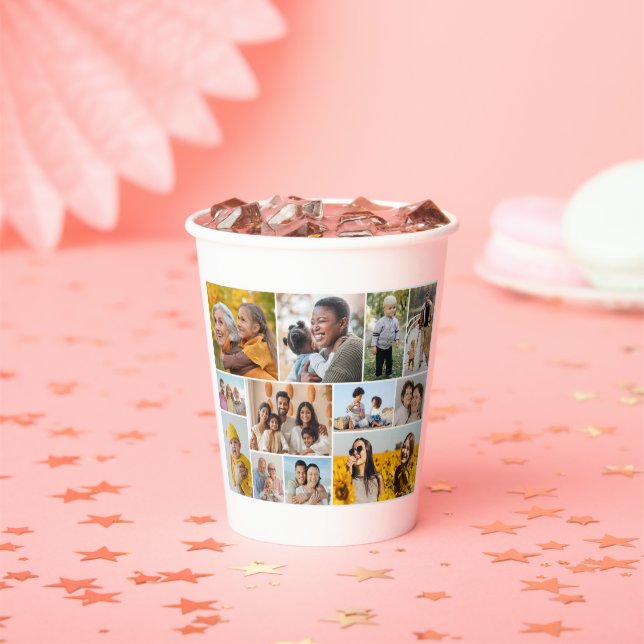 Create Your Own 12 Photo Collage  Paper Cups (Insitu)