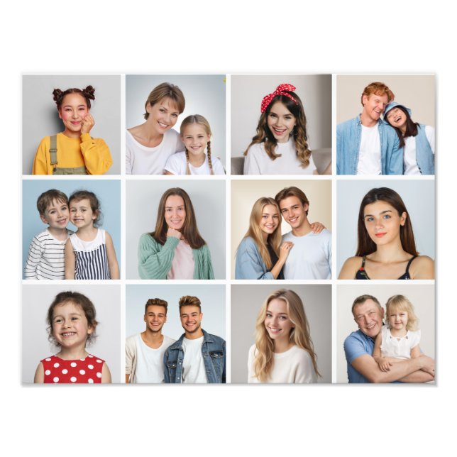 Create Your Own 12 Photo Collage Photo Enlargement (Front)