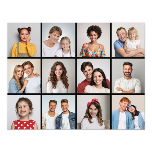 Create Your Own 12 Photo Collage Photo Enlargement (Front)