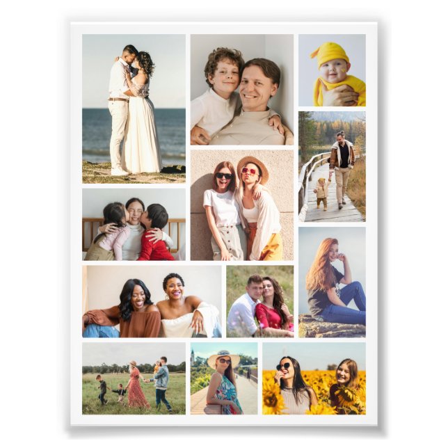 Create Your Own 12 Photo Collage Photo Enlargement (Front)