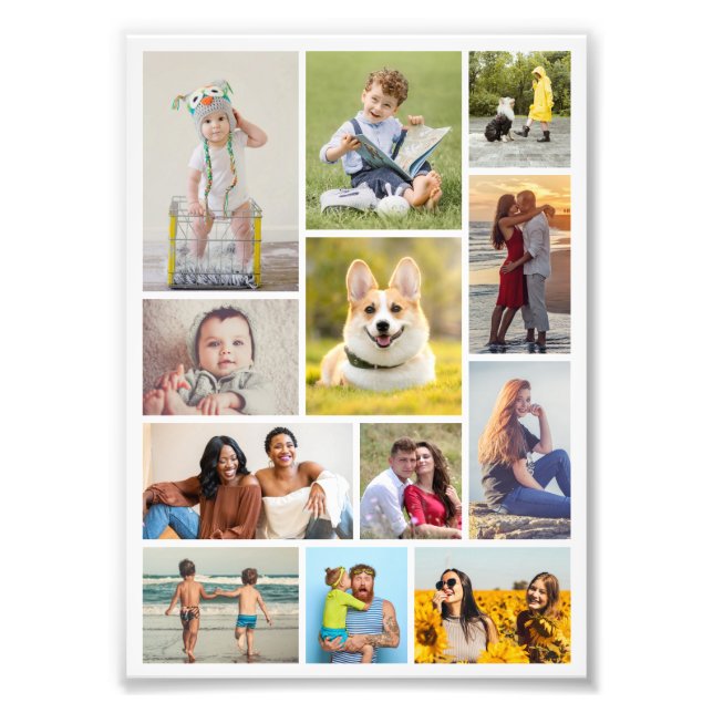 Create Your Own 12 Photo Collage Photo Enlargement (Front)