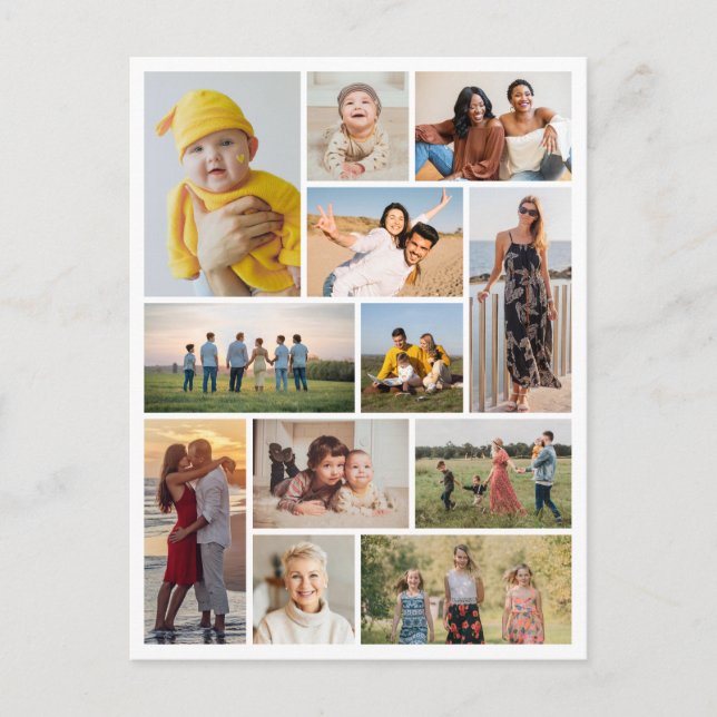Create Your Own 12 Photo Collage Postcard (Front)