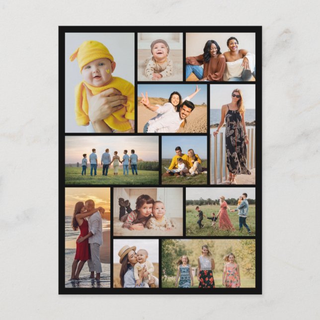 Create Your Own 12 Photo Collage Postcard (Front)