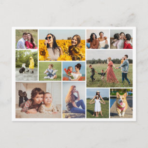 Create Your Own 12 Photo Collage Postcard