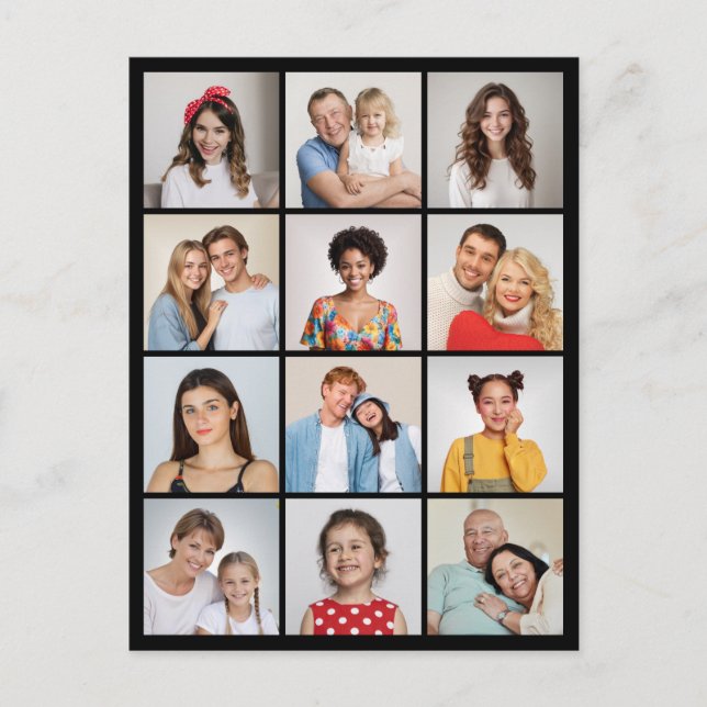 Create Your Own 12 Photo Collage  Postcard (Front)