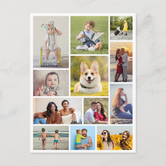 Create Your Own 12 Photo Collage Postcard (Front)