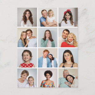 Create Your Own 12 Photo Collage Postcard