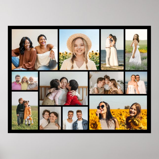 Create Your Own 12 Photo Collage Poster (Front)