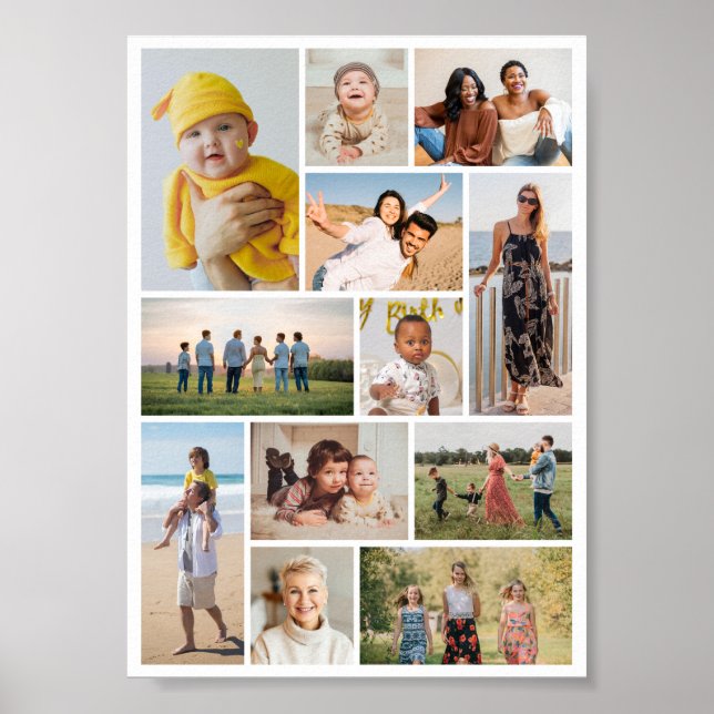 Create Your Own 12 Photo Collage Poster (Front)