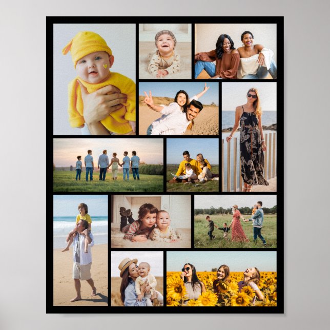 Create Your Own 12 Photo Collage Poster (Front)
