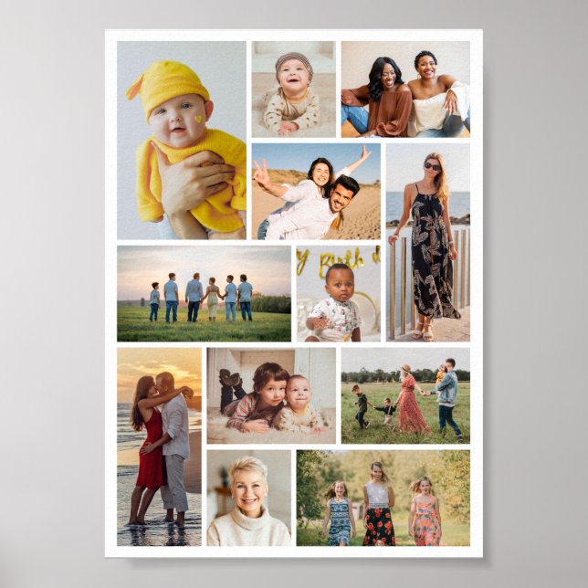 Create Your Own 12 Photo Collage Poster (Front)