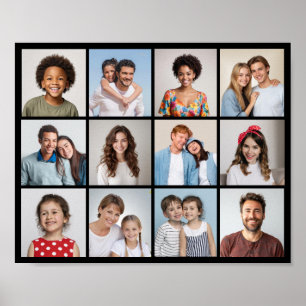 Create Your Own 12 Photo Collage  Poster