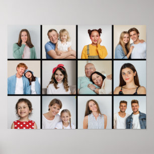 Create Your Own 12 Photo Collage Poster