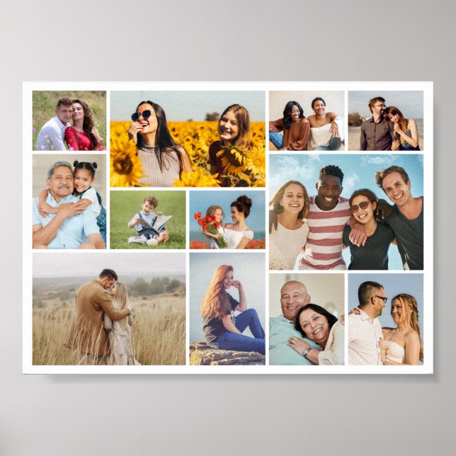 Create Your Own 12 Photo Collage Poster (Front)