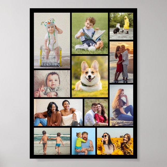Create Your Own 12 Photo Collage Poster (Front)
