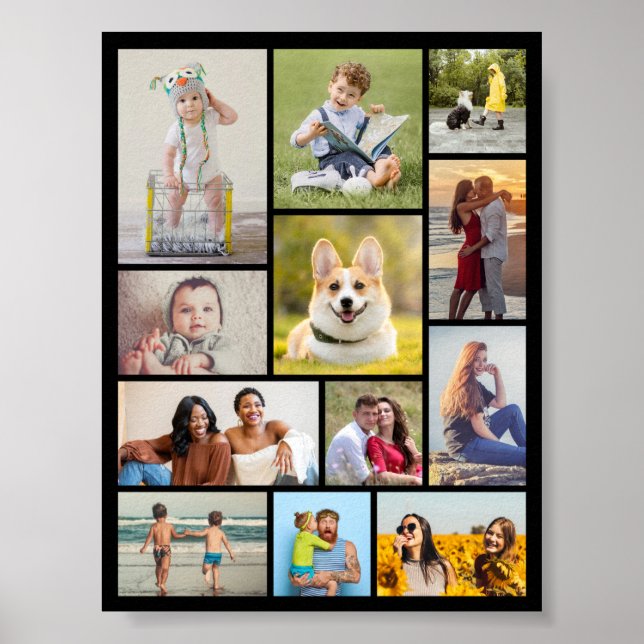 Create Your Own 12 Photo Collage Poster (Front)