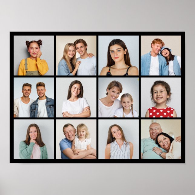 Create Your Own 12 Photo Collage Poster (Front)