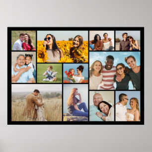 Create Your Own 12 Photo Collage Poster