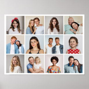 Create Your Own 12 Photo Collage Poster