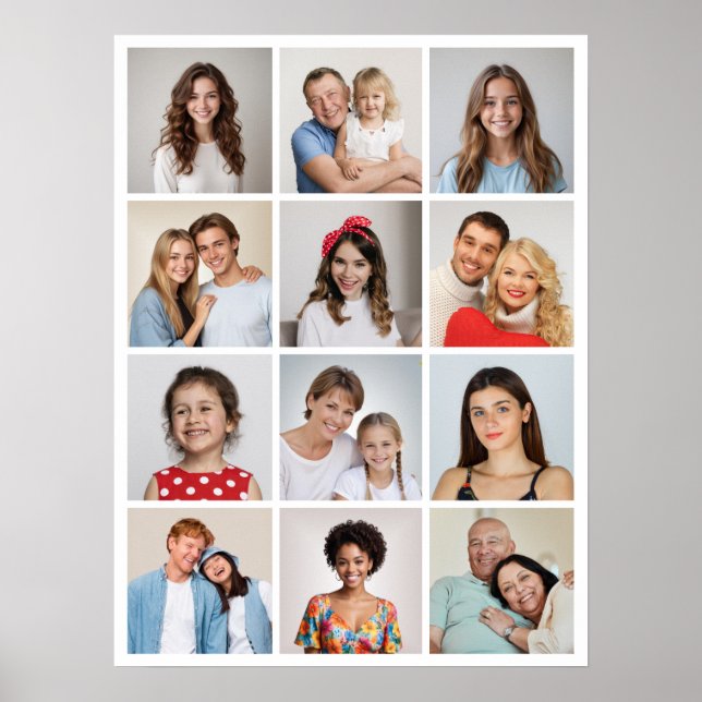 Create Your Own 12 Photo Collage Poster (Front)