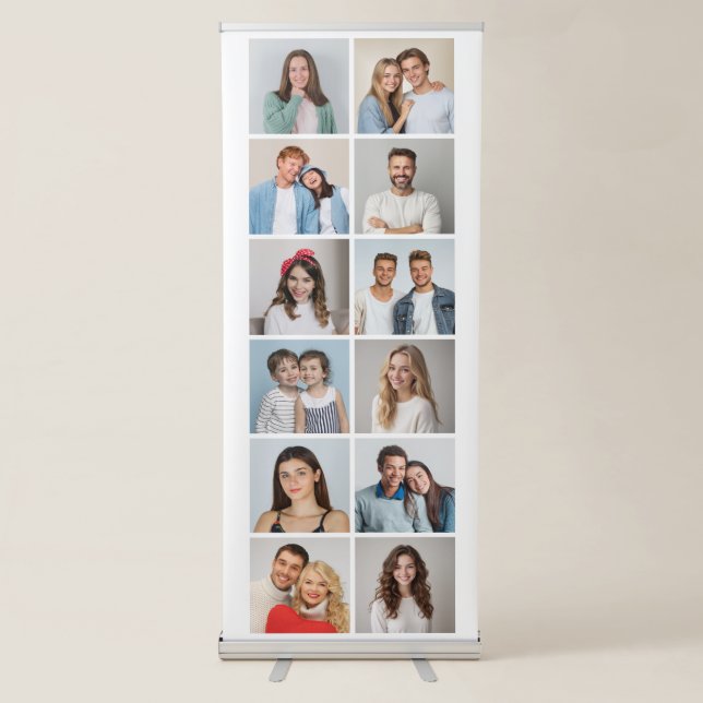 Create Your Own 12 Photo Collage Retractable Banner (Front)