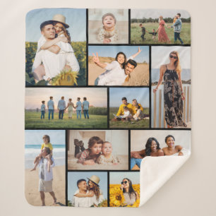 Create Your Own 12 Photo Collage Sherpa Blanket