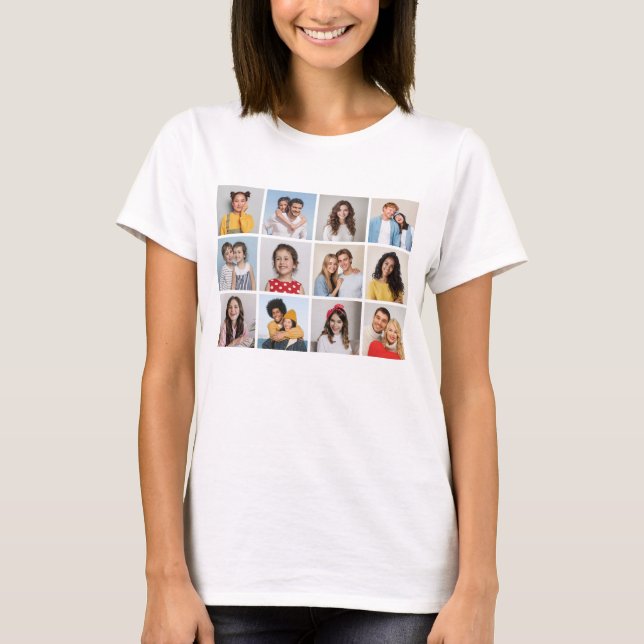 Create Your Own 12 Photo Collage T-Shirt (Front)