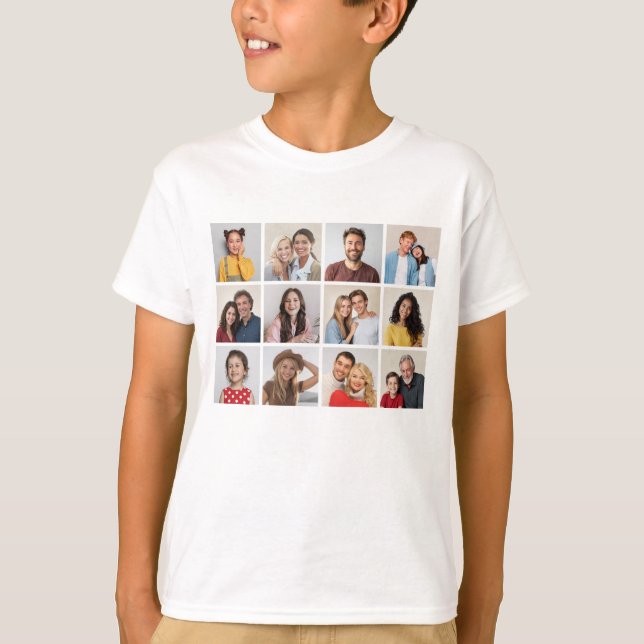 Create Your Own 12 Photo Collage T-Shirt (Front)