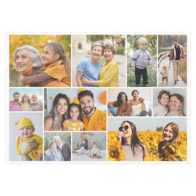 Create Your Own 12 Photo Collage Tablecloth (Front (Horizontal))