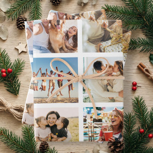 Create Your Own 12 Photo Collage Wrapping Paper Sheet