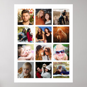 Create Your Own 12 Square Photo Collage Poster
