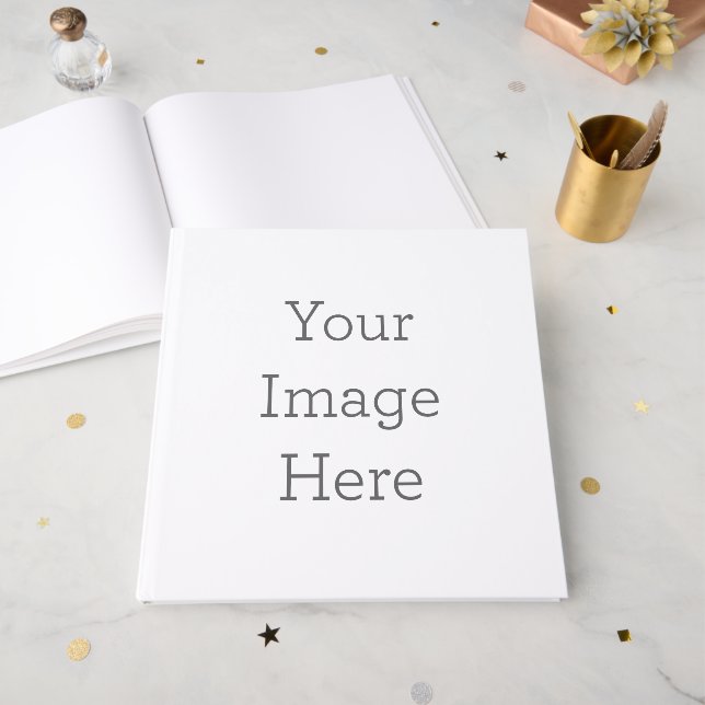 Guestbook Size: 12" x 12" (30.5 cm × 30.5 cm ), Paper: White 70# Uncoated Text (Front Open)