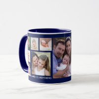 Create Your Own 13 Family Photo Collage Blue