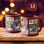 Create Your Own 13 Family Photo Collage Maroon Mug<br><div class="desc">Unique photo collage mug to personalise with 13 photographs. Add your family name, year to make it exclusive.The 'family is everything' quote makes it  a special keepsake gift for holidays and special occasions.</div>